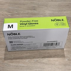 Noble Products Powder-Free Disposable Clear Vinyl Gloves Foodservice Medium 3MIL