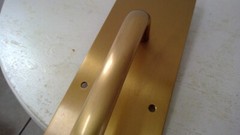 SOLID Satin BRASS Door Pull Plate Handle 14″ x 3-1/2″ w Back Plate