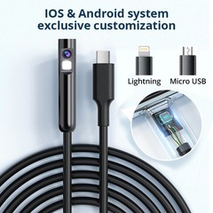 Endoscope Borescope 8mm Inspection Snake Camera For iPhone Android iOS New USA