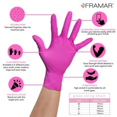 Pink Nitrile Gloves XS – Disposable, Latex-Free, Durable for Hair Dye, Salon, Cl