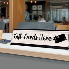 Signs ByLITA Gift Cards Here Graphic Black Frame, Desk Sign (2×8″)
