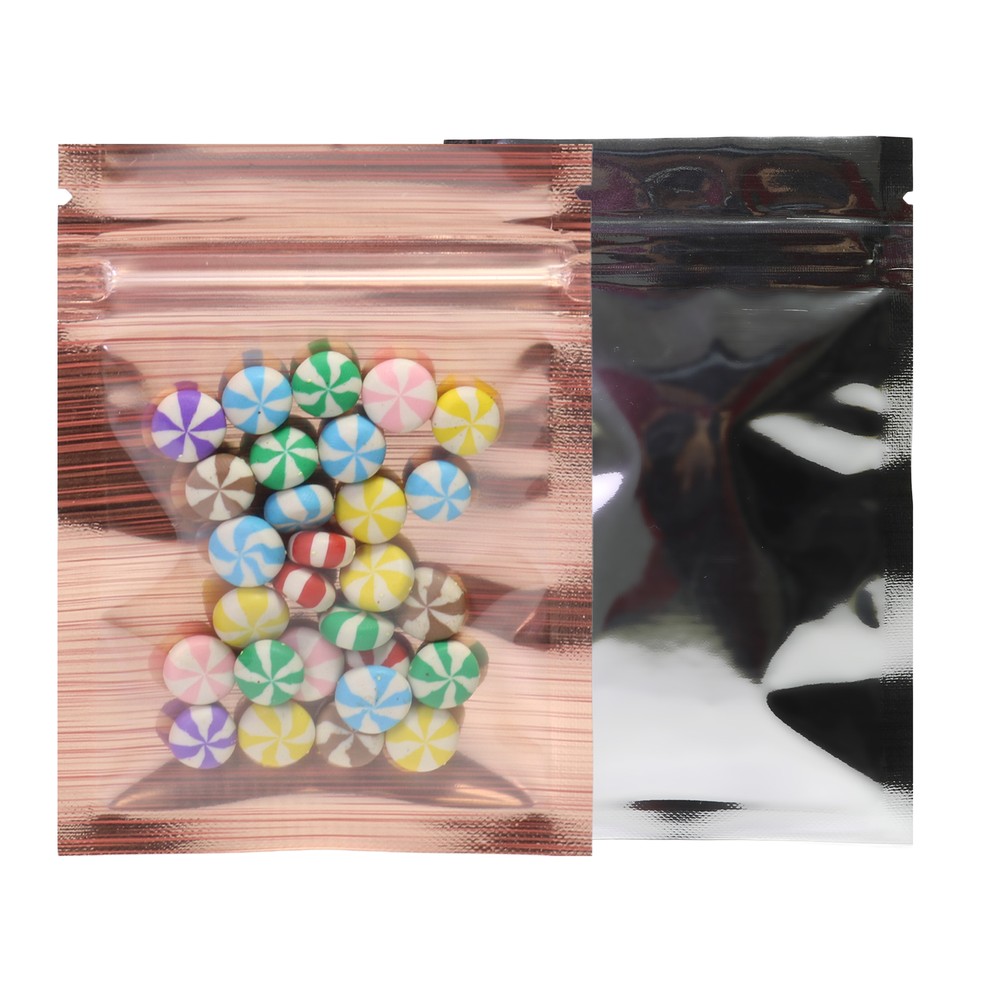100pc Ultra Clear Front & Orange Line Interior Zip Lock Bags 7x10cm 2.75x4in