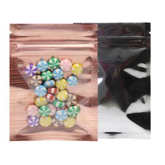 100pc Ultra Clear Front & Orange Line Interior Zip Lock Bags 7x10cm 2.75x4in
