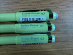 Set Of 3 Pentel Twist-Erase III Mechanical Pencil 0.7mm Celadon Green