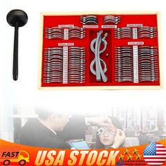 Optometry Optical Trial Lens Kit Test Metal Trial Frame Set w/Case Box 104pcs