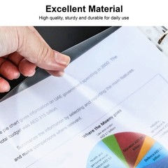 100PCS Clear Plastic Sheet Page Protectors Sleeves A4 Size Document Ring Binder