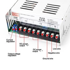【US】0-12V DC Switching Power Supply 50A 600W 12V DC to AC for LED Strip/CCTV