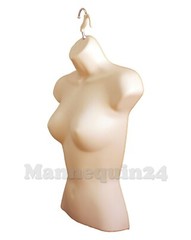 Female Mannequin Form Flesh + Metal Stand + Hanging Hook / Women Torso Display
