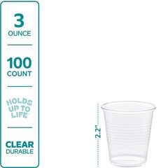 Clear Plastic Cups [3 oz – 100 Count] – Small Disposable Drinking Cups for Water