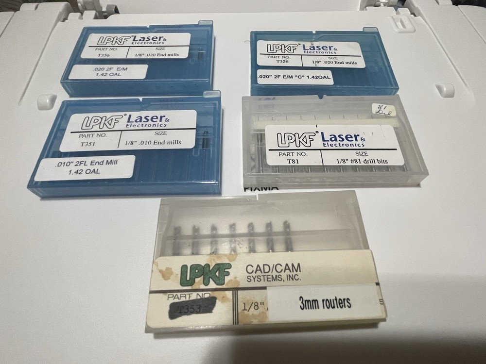 LPKF Laser & Electronics End Mills lot of 20 packs 100979 101016 101010 101007