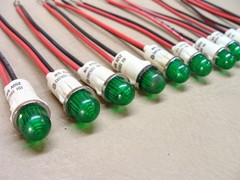 NEW lot of 12 IDI 1053A5 green lens 1/2″ hole panel lamp lights 250V 1/2W