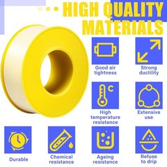 8 Rolls Yellow PTFE Gas Pipe Thread Seal Tape 3/4″ x 390″ Leak Proof
