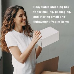 9x6x4 Inches Shipping Boxes Pack of 25, White Corrugated Cardboard Box for Maili