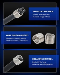 Orion Motor Tech 172pc Thread Repair Kit, SAE Helicoil Repair Kit with HSS Drill