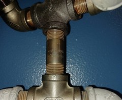 MIXED-METAL PIPE ROBOT ART 6-1/4 POUNDS MODULAR STEAMPUNK TORCH PATINA 1286