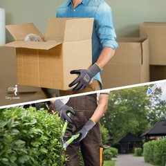 MicroFoam Nitrile Coated Work Gloves – 6 Pairs, Seamless Knit Nylon, Gray