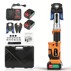 Copper Pro Press Tool Pipe Crimping Kit Press Tool Battery Kit 1/2″ 3/4″ 1″ Jaw