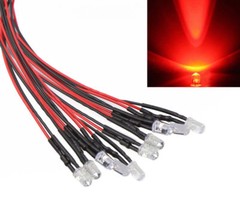 5mm 3mm LED Bulb Lamp Diodes Light Pre-Wired 12V 20cm DC Fr DIY Car Boat Toy LOT