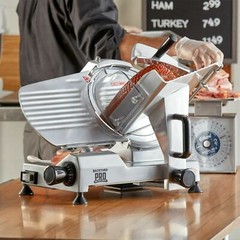 10″ Manual Gravity Feed Meat Slicer Semi-Automatic Commercial Machine 1/5 HP