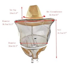 Beekeeper Hat with bee veil – Cowboy style Beekeeping protective Hats 3 pack