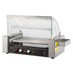 ROVSUN Sausage 18/30 Hot Dog 7/11 Rollers Grill Cooker Machine w/Acrylic Cover