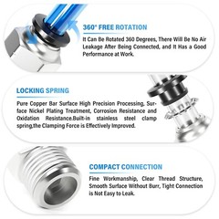 Pneumatic 3/8″ OD Tube x 1/4 NPT Male Connector Air Push to Connect Fitting 5Pcs