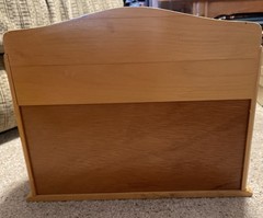 Wood Desk Top Organizer Wood Folder Paper Holder Two drawers. 15.5” W x 10.75 D