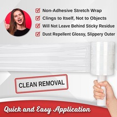2 Pack Industrial Strength Mini Hand Stretch Wrap 5″ 1000 Ft Roll 80 Gauge Th…