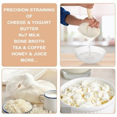 Gjinxi Nut Milk Cloth Strainer 3 Pcs Cheesecloth Filter Bags Reusable Cotton