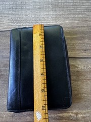 Vintage Filofax Pocket Durham Black Deluxe Leather Zip Organizer 6 Ring Planner