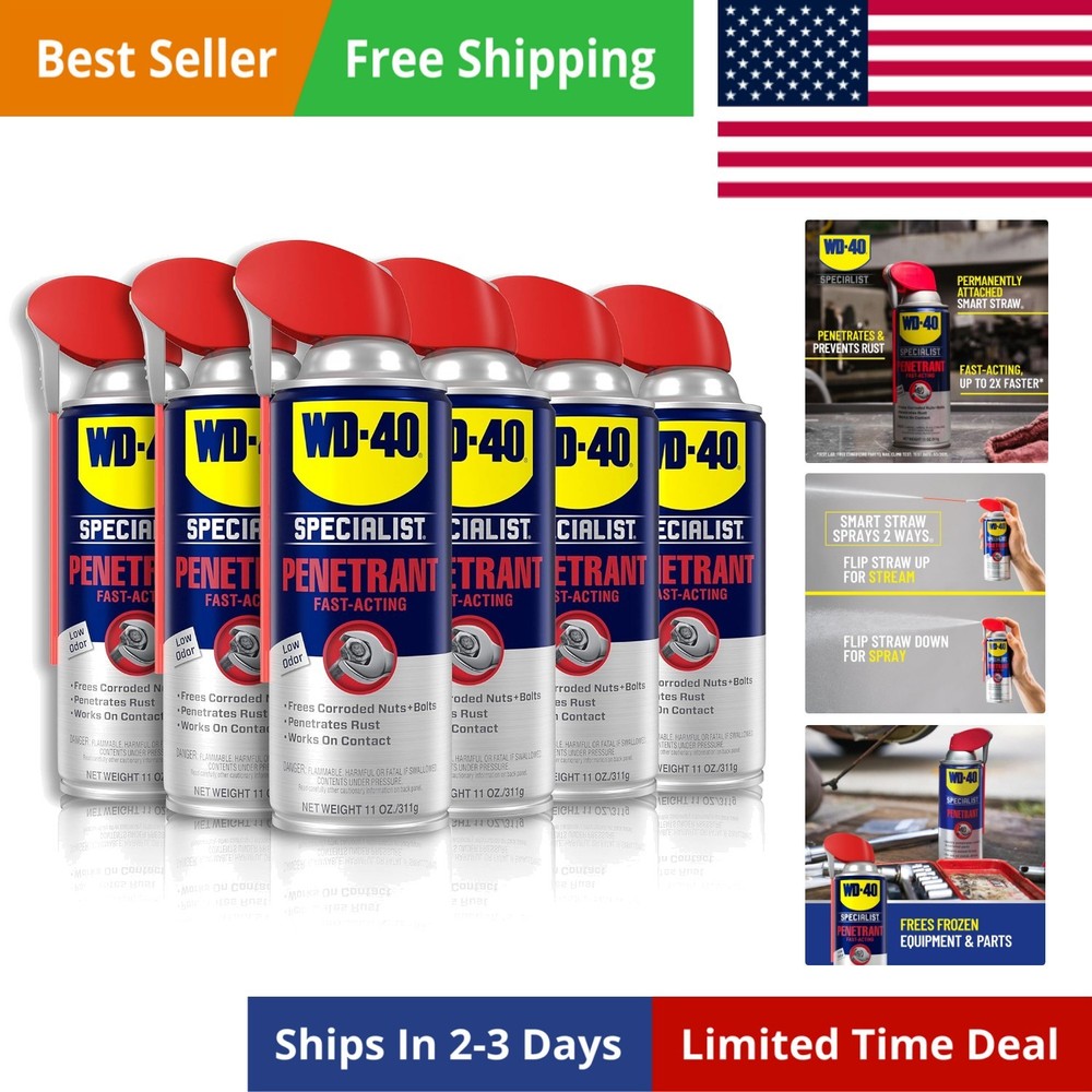 Penetrant with SMART STRAW SPRAYS 2 WAYS, 11 OZ [6-Pack]