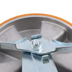4 Pcs Industrial Casters 8″ Caster Wheel With Brake 6000lbs Orange Aluminum Core