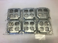 Steel 4″ Box Exposed Work Covers, Two Duplex Receptacles V574-BC Lot of 6