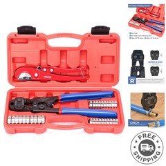 Heavy-Duty PEX Tool Set with Clamps and Pipe Cutter – Ideal for DIY and Plumbing