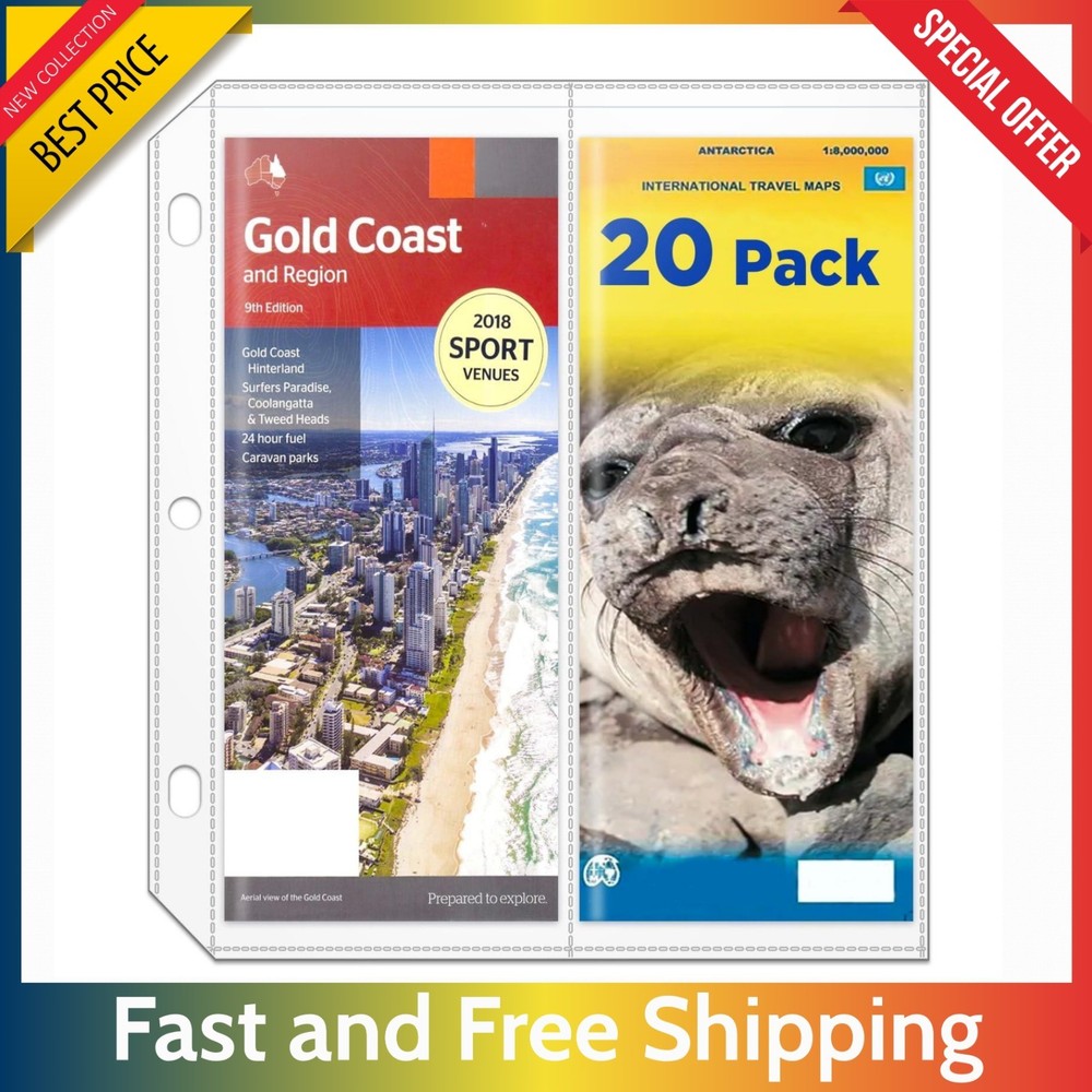 20 Pack Folded Map Sleeves – 2 Pocket 4.5×11 Binder Brochure Protector Holder…