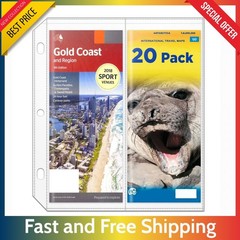 20 Pack Folded Map Sleeves – 2 Pocket 4.5×11 Binder Brochure Protector Holder…