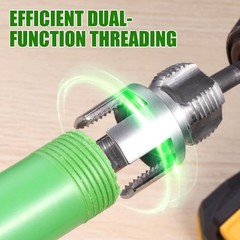 3Pcs PVC Pipe Threader Kit 1/2″ 3/4″ 1″ NPT Dual-Function Internal & External