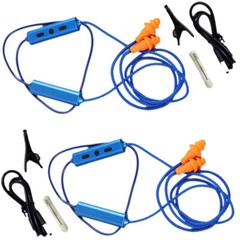 2Set Blue Ear Plugs Bluetooth Earphone For Work, Noise Suppression, Hearing USA