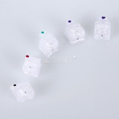 AZDENT Dental Self-Ligating Ceramic Bracket Braces Tool MBT Roth 0.022 Hooks 345