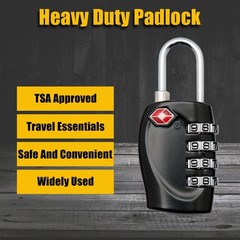 2 Pack TSA Approved Gun Case Locks for Pistol Cases, 4 Digits 2 Pack, Black