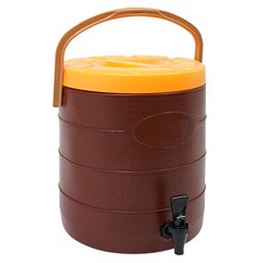 6.6gal Brown Insulated Beverage Dispenser Hot Cold Drink Dispenser with Faucet
