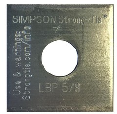 Simpson LBPS 5/8 – 5/8IN BOLT DIA 2 X 2 BEARING PLATE (50 per Box)