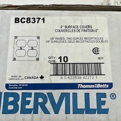 4″ Square Metal Double 2 Duplex Receptacle Plate Iberville BC8371 CSA Approved