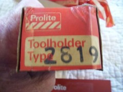Prolite Indexable Tip Toolholder Type 2819 -Metal Lathe From United Kingdom NOS