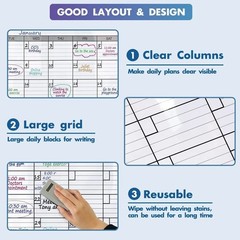 Wall-Mounted Extra Large Dry Erase Calendar: Includes Weekly & Yearly Planners