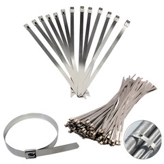 Metal Zip Ties 304 Stainless Steel Heavy Duty Cable 198-400lb 8″ 12″ 18 24″ 3TL