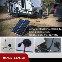 2x SAE Power Socket Sidewall Port Quick Connect Solar Panel Mount Connector 30cm