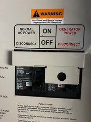 Manual 200 amp Generator transfer switch w/200 amp RS receptacle Square D Panel