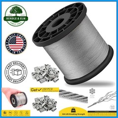 Corrosion Resistant 328FT Stainless Steel Cable for Hanging Plants and Lights