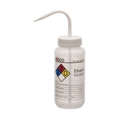 Ethanol Wash Bottle, 500ml – Wide Mouth, Pre-Labeled – LDPE – Eisco Labs